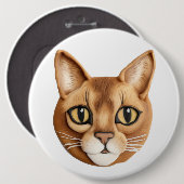 Abessinierkatze 3D inspiriert Button (Vorne & Hinten)
