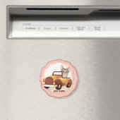 Abessinierkatze fährt Auto Magnet (In Situ (Geschirrspüler))