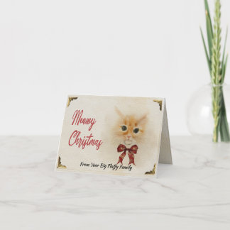 Abessinierkatze Meowy Weihnachten Wasserfarbenkuns