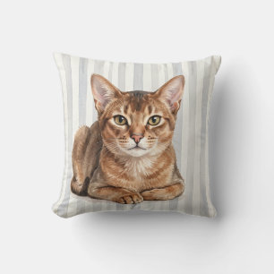Abessinierkatze Wasserfarbe Kissenbezug Kissen
