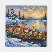 Abessinierkatze Weihnachten Boot Urlaub Magnet (Vorne)