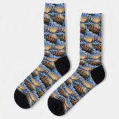 Abessinierkatze Weihnachten Boot Urlaub Socken (Linkes Detail)