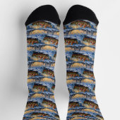 Abessinierkatze Weihnachten Boot Urlaub Socken (Oben)