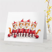 Abessinierkatze Weihnachtskleid Santa Hut Karte (Gelbe Blume)