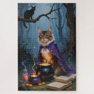 Abessinierkatze - Whimsical Halloween-Malerei  Puzzle