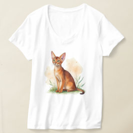 Abessinische Katze umgeben von sanften Farben und  T-Shirt
