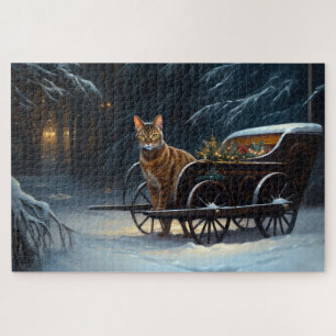 Abessinische Schneeschlittenfahrt Weihnachtsdekora Puzzle