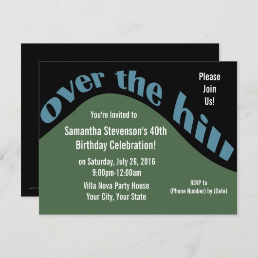 Abfahrt, 40. Geburtstag Einladung (Vorne/Hinten)