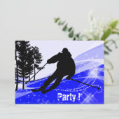 Abfahrt auf der Skipiste Einladung (Stehend Vorderseite)