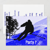 Abfahrt auf der Skipiste Einladung (Vorne/Hinten)