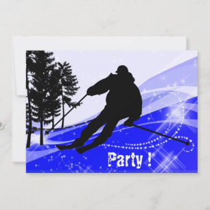 Abfahrt auf der Skipiste Einladung