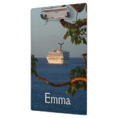 Abfahrt bei Sunset I Cruise Vacation Klemmbrett (Links)