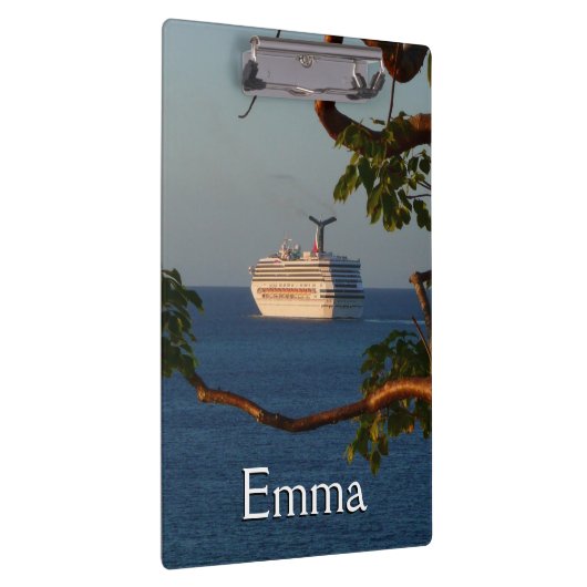 Abfahrt bei Sunset I Cruise Vacation Klemmbrett (Rechts)