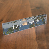 Abfahrt bei Sunset I Cruise Vacation Namensplakette (Seite)