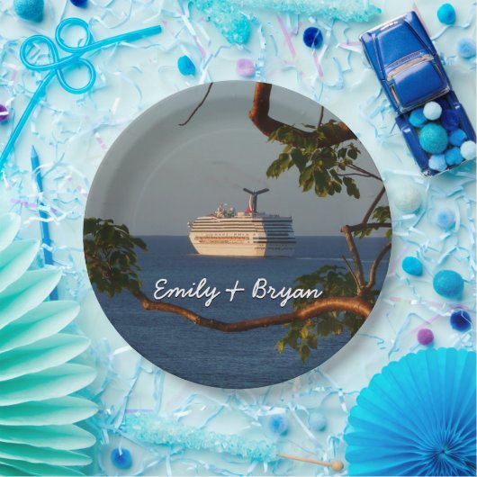 Abfahrt bei Sunset I Cruise Vacation Pappteller (Party)