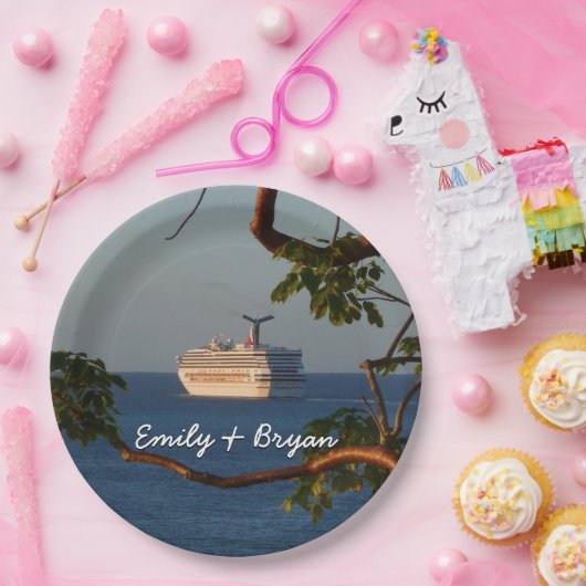 Abfahrt bei Sunset I Cruise Vacation Pappteller (Party)