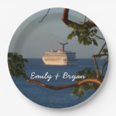 Abfahrt bei Sunset I Cruise Vacation Pappteller (Vorderseite)