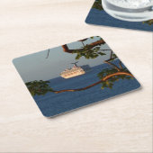 Abfahrt bei Sunset I Cruise Vacation Rechteckiger Pappuntersetzer (angewinkelt)