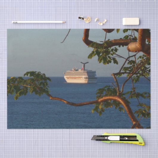 Abfahrt bei Sunset I Cruise Vacation Seidenpapier (Handwerk)