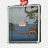Abfahrt bei Sunset I Cruise Vacation Silbernes Ornament (Links)