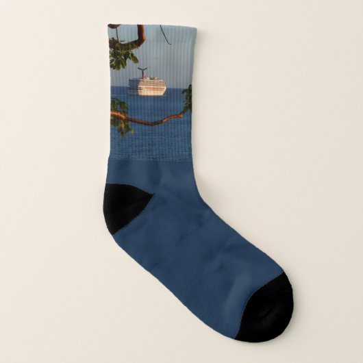 Abfahrt bei Sunset I Cruise Vacation Socken (Links - Innen)