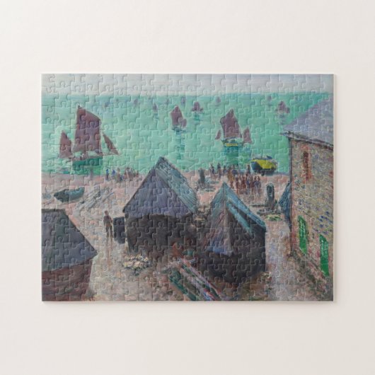 Abfahrt der Boote Etretat Monet Frische Kunst Puzzle (Horizontal)