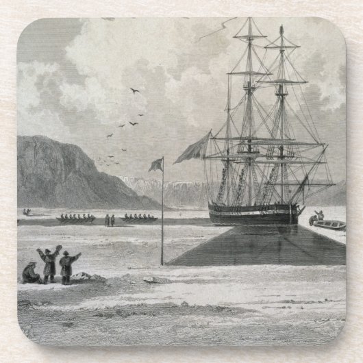 Abfahrt der Boote von Hecla Bucht 1 am 21. Juni Untersetzer (Vorderseite)