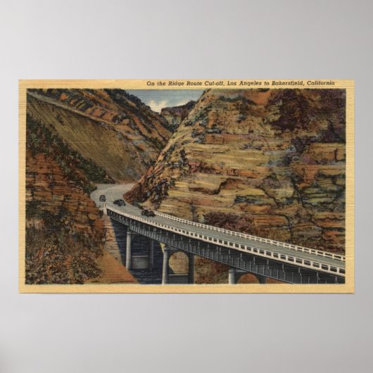 Abfahrt der Ridge-Route bis Bakersfield Poster (Vorne)