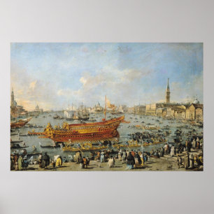 Abfahrt des "Bucentaur" für den Lido Poster