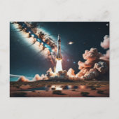 Abfahrt eines Raketenträgers Postkarte (Vorderseite)