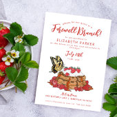 Abfahrt Farewell Brunch Strawberry Waffeln Einladung