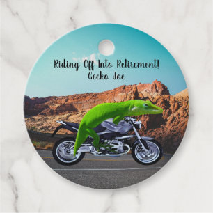 Abfahrt in den Ruhestand Custom Gecko Motorrad Geschenkanhänger