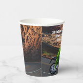 Abfahrt in den Ruhestand Custom Gecko Motorrad Pappbecher (Rechts)