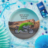 Abfahrt in den Ruhestand Custom Gecko Motorrad Pappteller (Party)