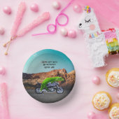 Abfahrt in den Ruhestand Custom Gecko Motorrad Pappteller (Party)