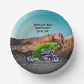 Abfahrt in den Ruhestand Custom Gecko Motorrad Pappteller (Vorderseite)