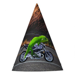 Abfahrt in den Ruhestand Custom Gecko Motorrad Partyhütchen
