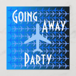 Abfahrt Party Einladung Card Flugzeug Blau