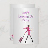 Abfahrt Party Event Girl mit Gepäck Einladung (Vorne/Hinten)