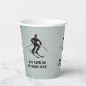 Abfahrt Skifahren Sie Ihren Text auf maskuline Met Pappbecher (Vorderseite)