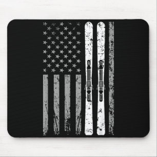Abfahrt-Skiteam 4. Juli USA amerikanische Flagge Mousepad