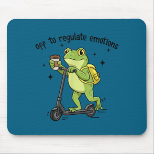 Abfahrt, um Emotionen lustiger Frosch auf Scooter Mousepad
