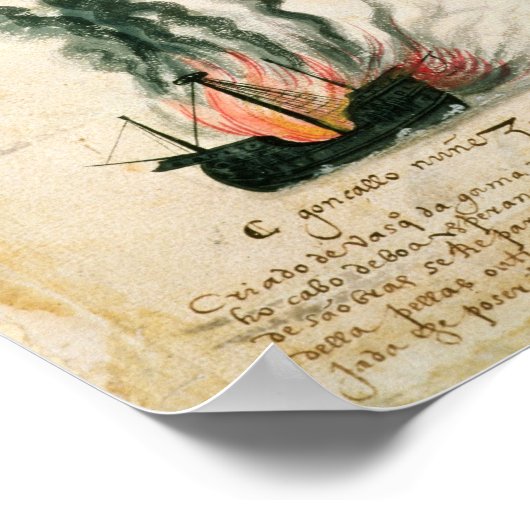 Abfahrt von Vasco da Gama Poster (Ecke)