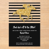 Abfahrt zum Altar-Derby-Brautparty Acryleinladungen (Vorderseite)