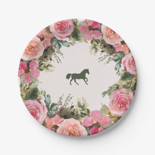 Abfahrt zum Altar Kentucky Derby Brautparty Pappteller (Vorderseite)