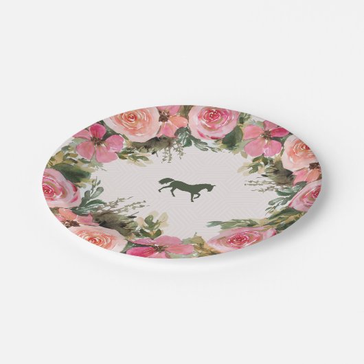 Abfahrt zum Altar Kentucky Derby Brautparty Pappteller (Schrägansicht)