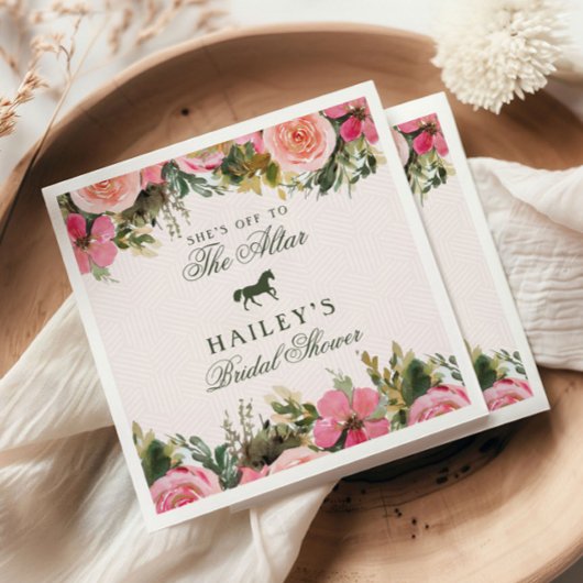 Abfahrt zum Altar Kentucky Derby Brautparty Serviette