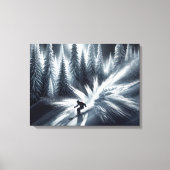 Abfahrtskier im Mondschein Leinwanddruck (Vorderseite)