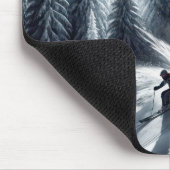 Abfahrtskier im Mondschein Mousepad (Ecke)