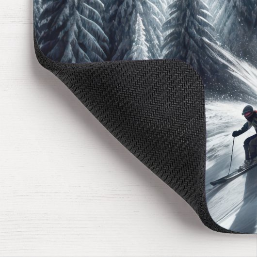 Abfahrtskier im Mondschein Mousepad (Ecke)